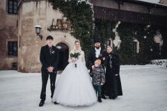 Saská renesanční architektura zámku Libouchec, svatební foto.